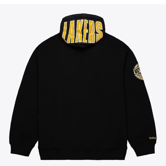 Men's Black Los Angeles Lakers Team OG 2.0 Vintage Logo Fleece Pullover Hoodie - Picture 3 of 5